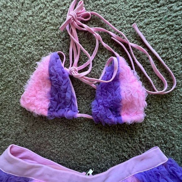 Pink & Purple Ruffled Rave Set🩷🦄 - Picture 3 of 6
